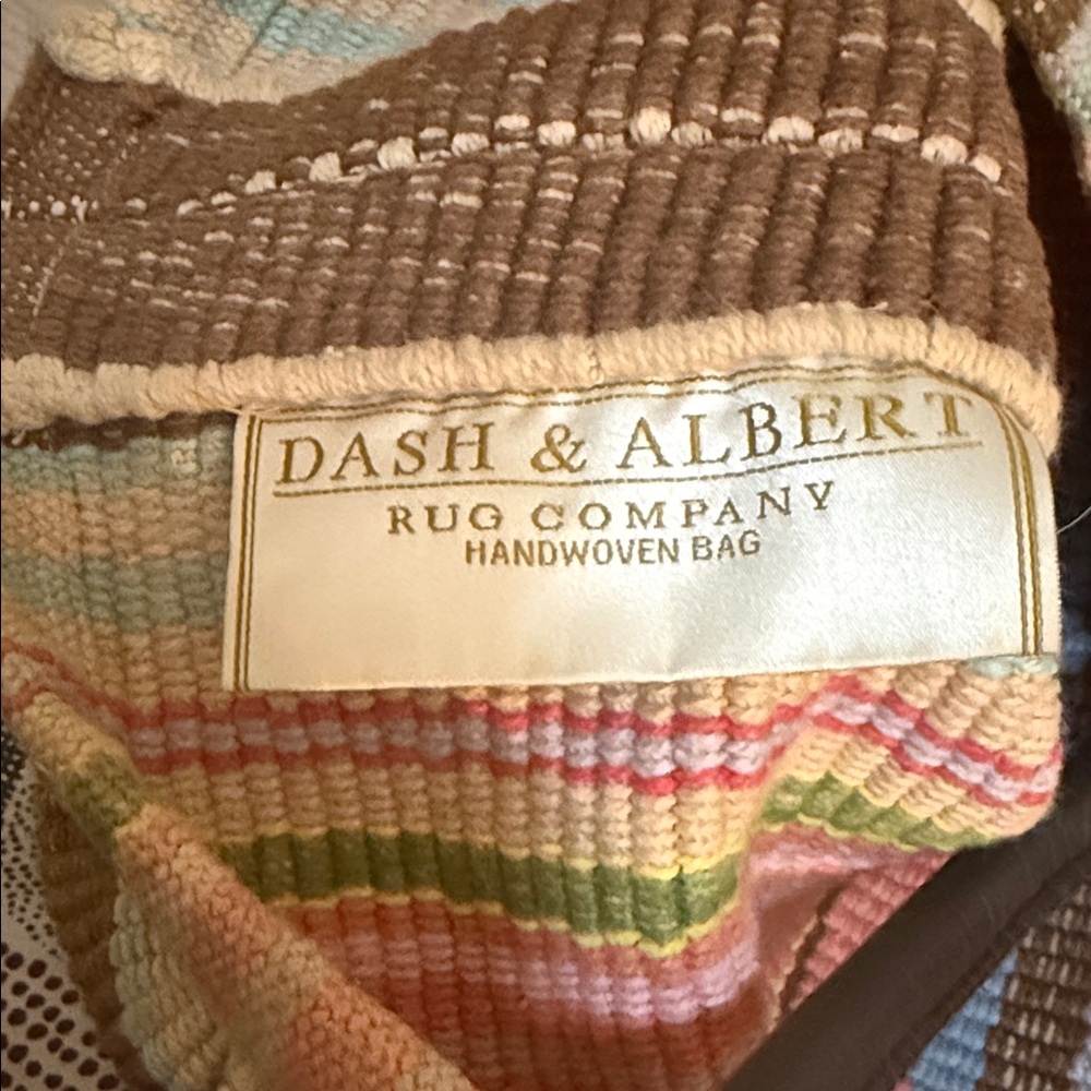 Large Dash & Albert Handwoven Striped Multicolor Tote Bag - Picture 3 of 3